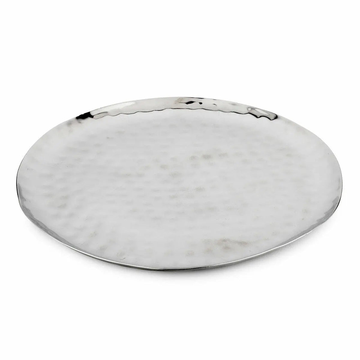 Full Polished Stainless Steel 14" Round Service Tray  (Online Exclusive)