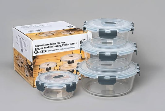 Round Glass Containers - Set of 4 (Online Exclusive)