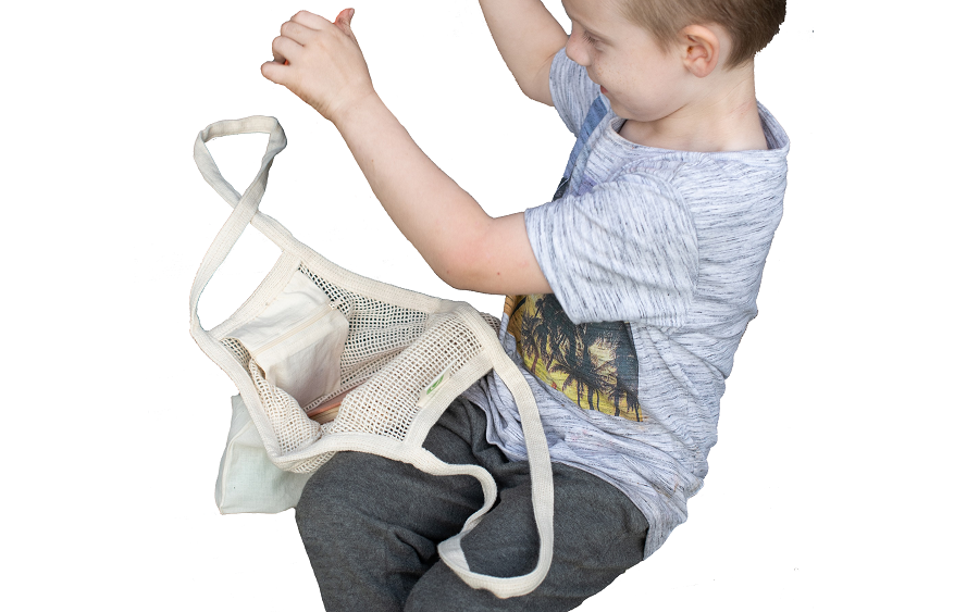 Mesh & Fabric Tote Bag (Online Exclusive)