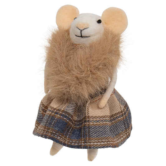 SKI CHALET MOUSE FELTED ORNAMENT