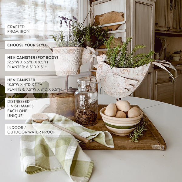 Indoor/Outdoor Distressed Hen Planter, Choose Your  Style (Online Exclusive)
