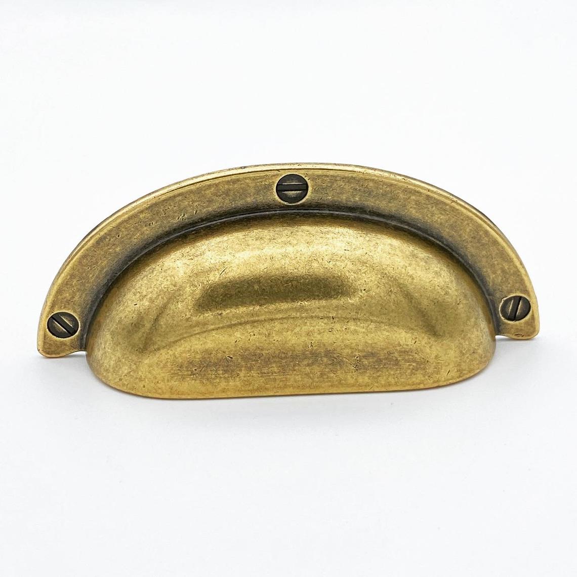 Cup Drawer Pulls "Amalfi" in Antique Brass (Online Exclusive)