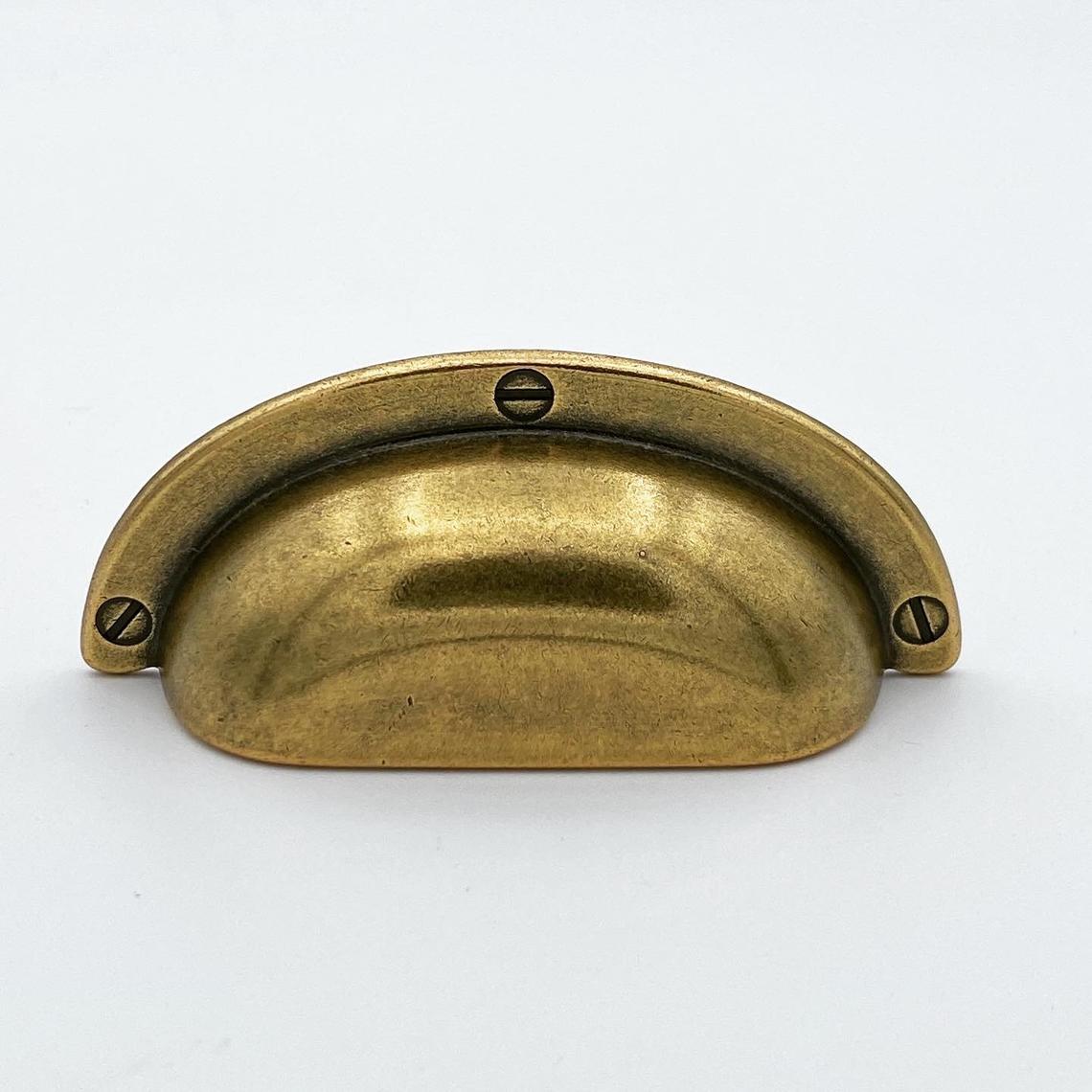 Cup Drawer Pulls "Amalfi" in Antique Brass (Online Exclusive)