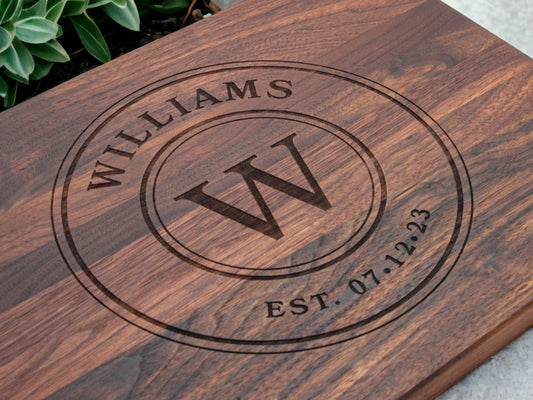 Personalized Cutting Board Wedding Gift, Customize your Walnut and Maple Boards, Engraved Engagement Gift, Unique Bridal Shower Present (Online Exclusive)
