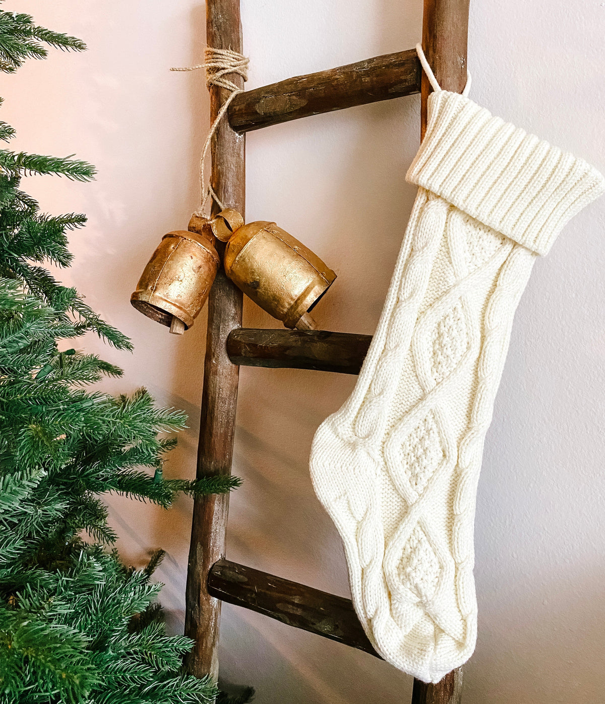 Diamond Knitted Christmas Stocking (Online Exclusive)