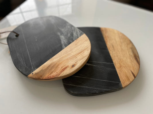 Black Marble & Wood Cheese Board (Online Exclusive)