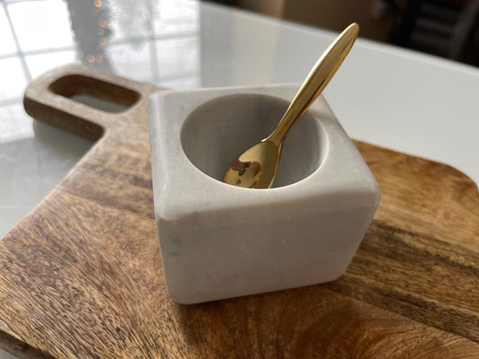 Marble Spice Bowl w/ Brass Spoon (Online Exclusive)