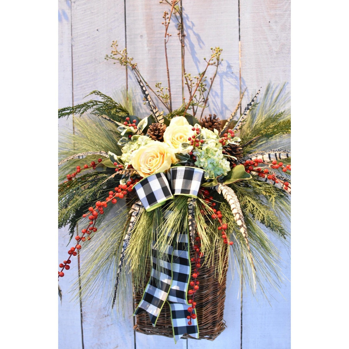 28" Faux Outdoor Red Berry Stem  (online exclusive)