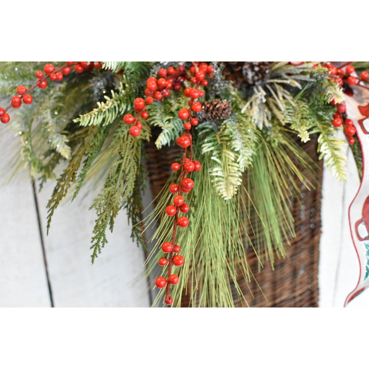 28" Faux Outdoor Red Berry Stem  (online exclusive)