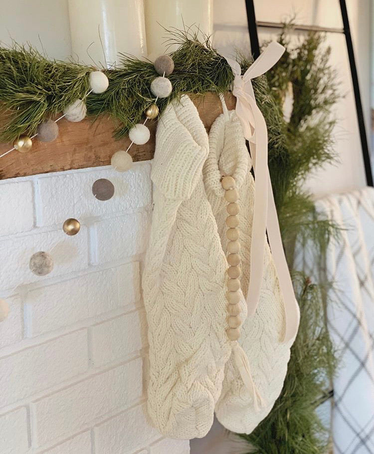 Cream Hand-Knitted Stocking (Online Exclusive)