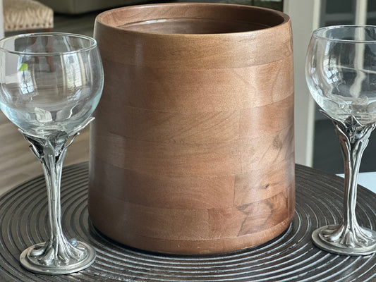 Wooden Fryst Wine Bottle Cooler w/ Glass Insert (Online Exclusive)