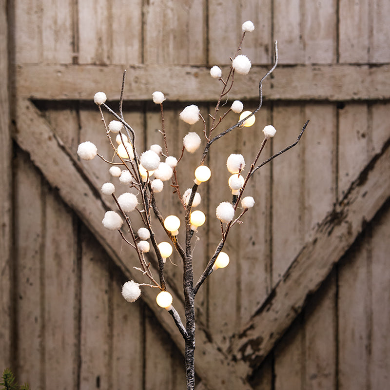 Snowball Tree Pick w/LED Lights