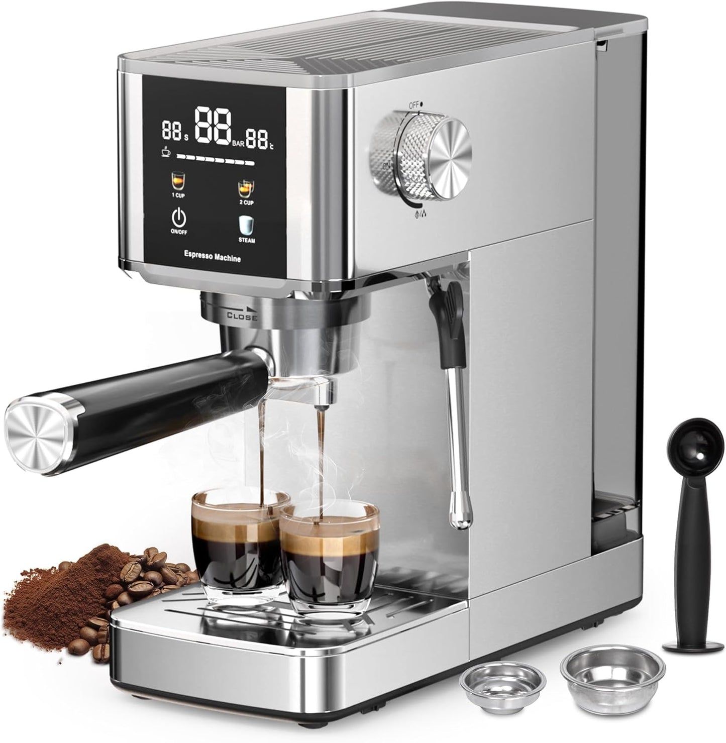 Kismile Espresso Coffee Maker Machine 20 Bar, with Milk Frother Steam Wand  (Online Exclusive) CM8032