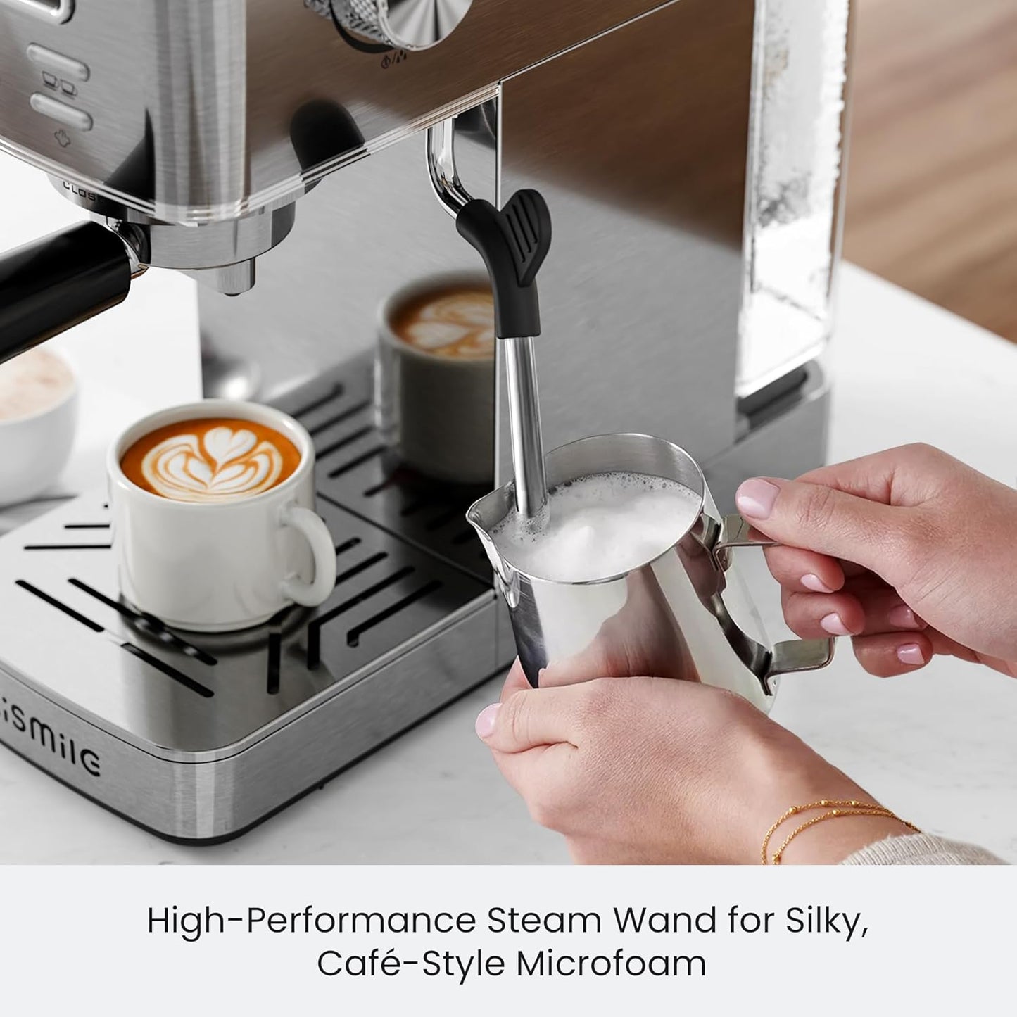 Kismile Espresso Coffee Maker Machine 20 Bar, with Milk Frother Steam Wand  (Online Exclusive) CM8032