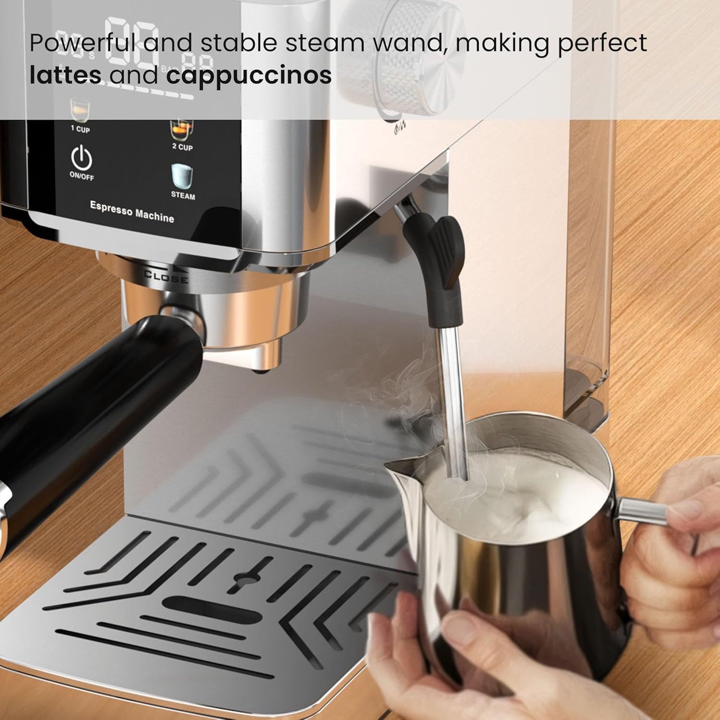 Kismile Espresso Coffee Maker Machine 20 Bar, with Milk Frother Steam Wand  (Online Exclusive) CM8032