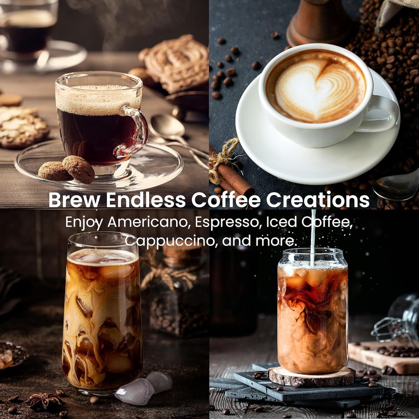 Kismile Espresso Coffee Maker Machine 20 Bar, with Milk Frother Steam Wand  (Online Exclusive) CM8032