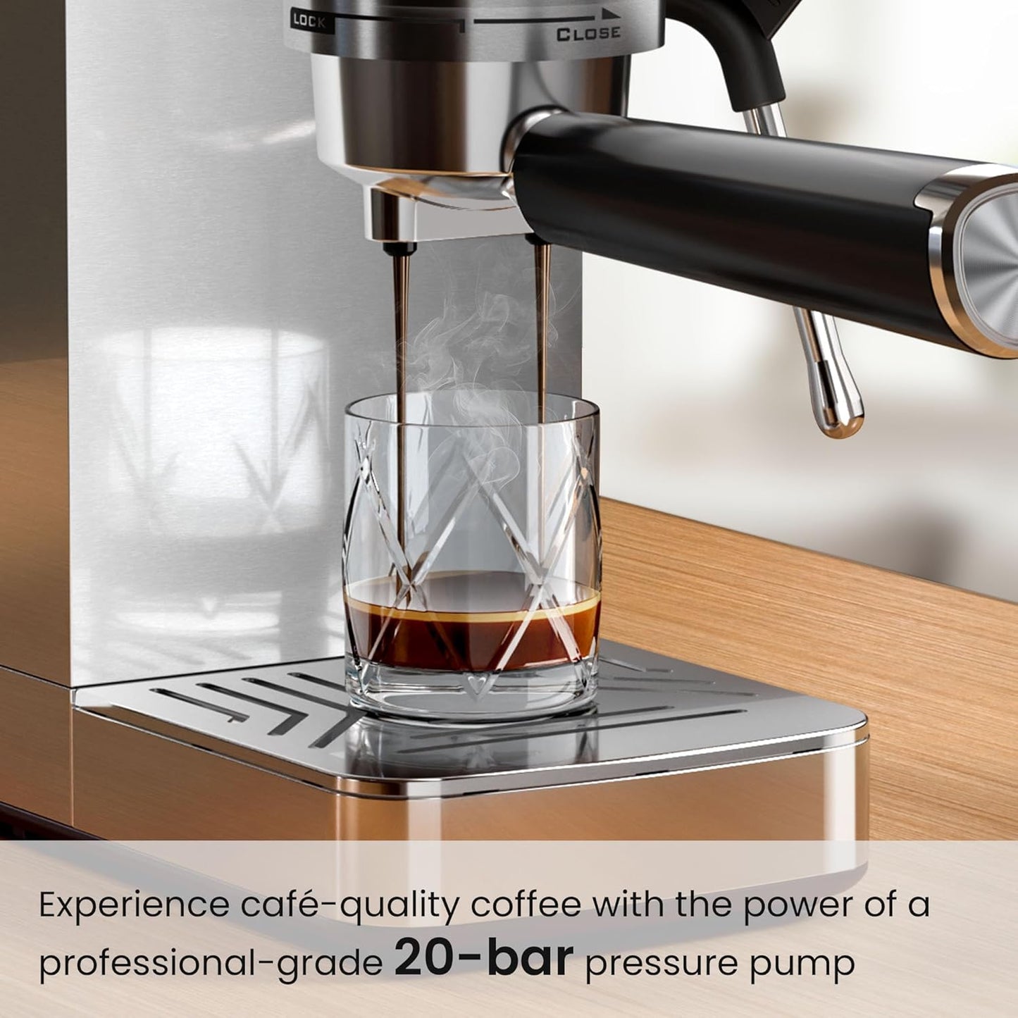 Kismile Espresso Coffee Maker Machine 20 Bar, with Milk Frother Steam Wand  (Online Exclusive) CM8032