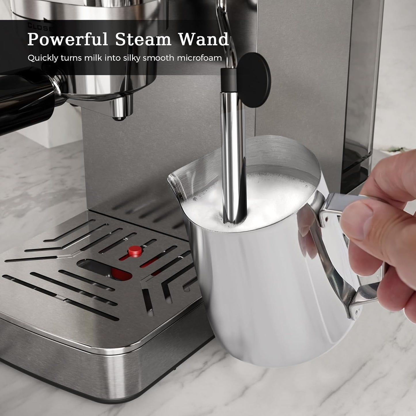 Kismile Espresso Coffee Maker Machine 20 Bar, with Milk Frother Steam Wand  (Online Exclusive) CM8032