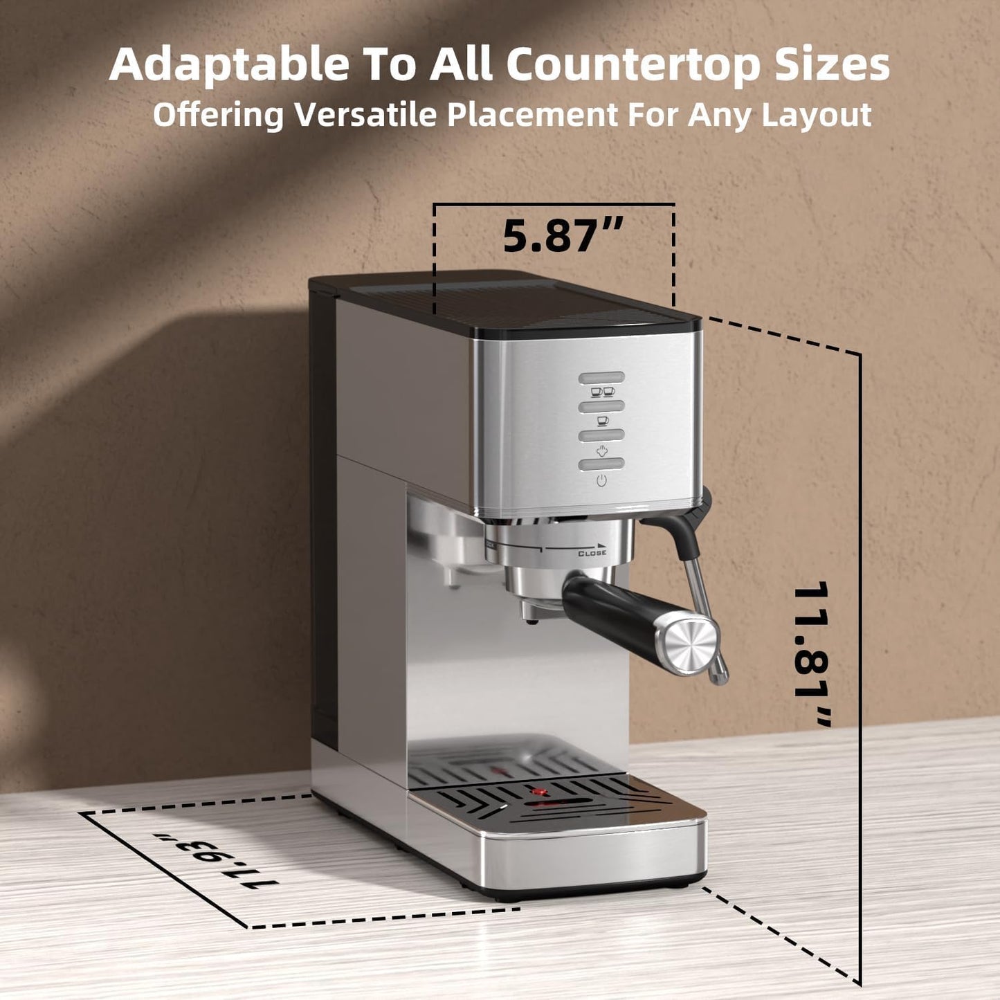 Kismile Espresso Coffee Maker Machine 20 Bar, with Milk Frother Steam Wand  (Online Exclusive) CM8032