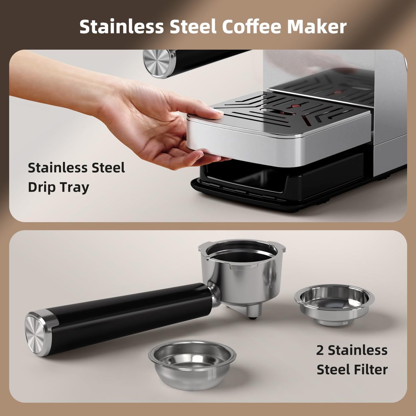 Kismile Espresso Coffee Maker Machine 20 Bar, with Milk Frother Steam Wand  (Online Exclusive) CM8032