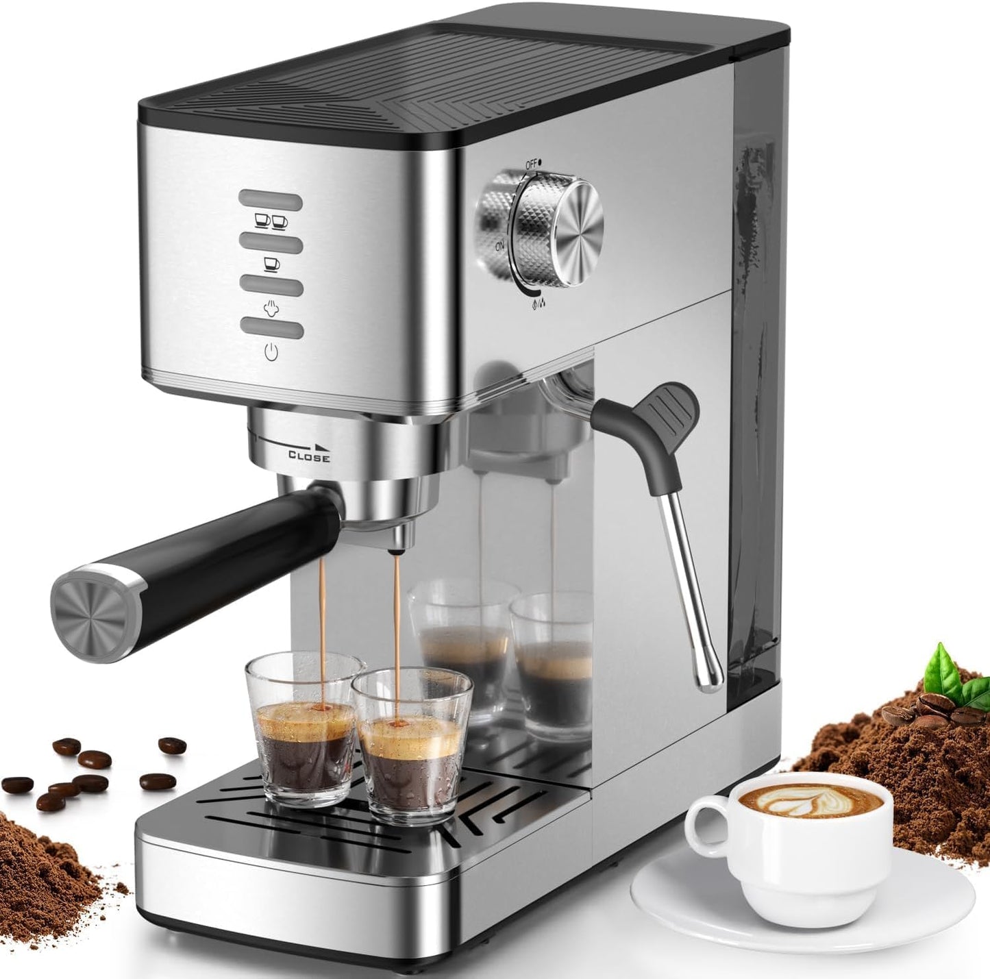 Kismile Espresso Coffee Maker Machine 20 Bar, with Milk Frother Steam Wand  (Online Exclusive) CM8032