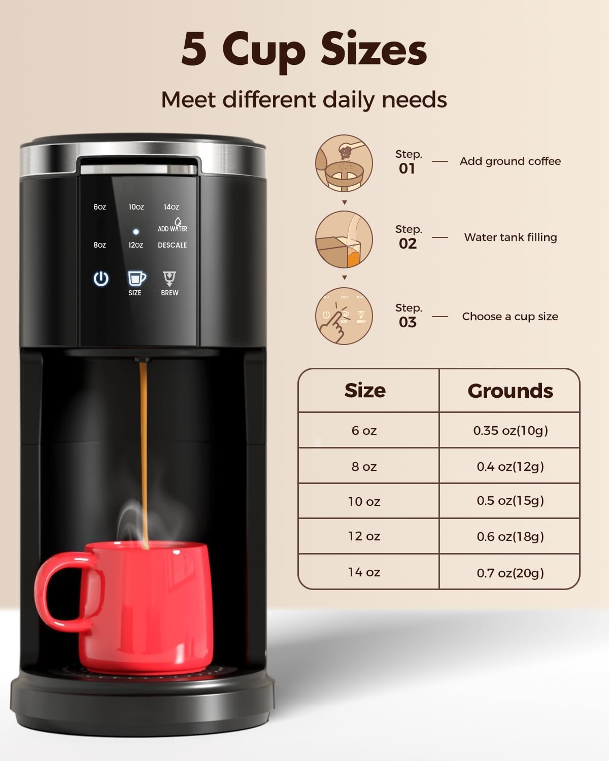 Kismile Single Serve Coffee Maker CM3729  (Online Exclusive)