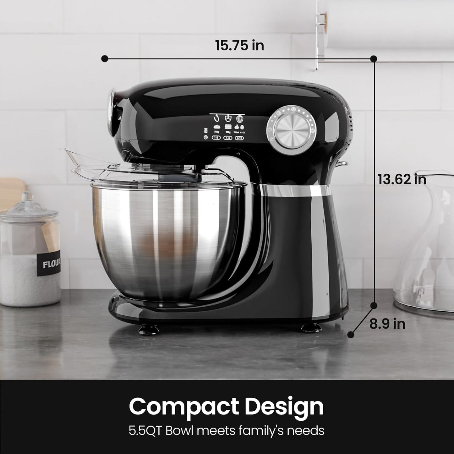 Kismile Stand Mixer, 5.5-Quart Electric Mixer with 12  (Online Exclusive) Speeds CF3715