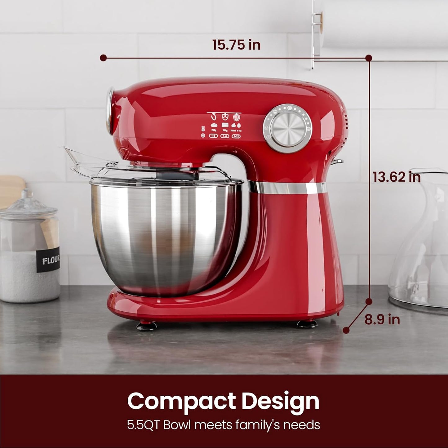 Kismile Stand Mixer, 5.5-Quart Electric Mixer with 12  (Online Exclusive) Speeds CF3715