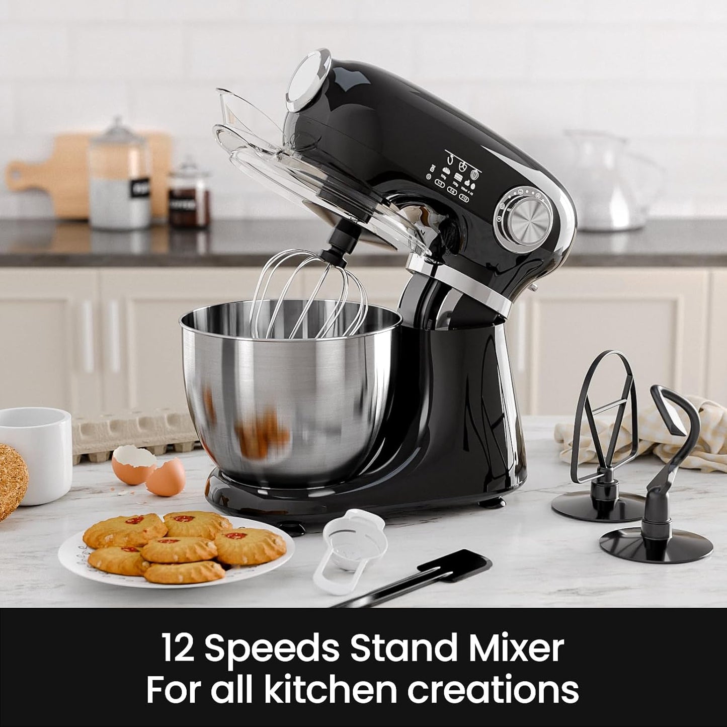 Kismile Stand Mixer, 5.5-Quart Electric Mixer with 12  (Online Exclusive) Speeds CF3715