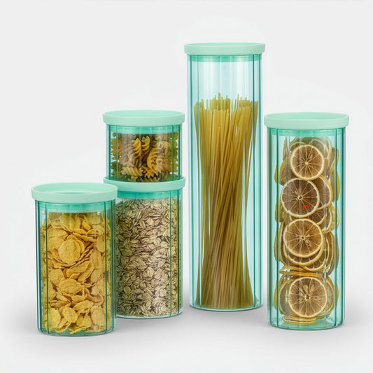 Glass Canister Set & Glass Lid - Diamond Blue (Online Exclusive)