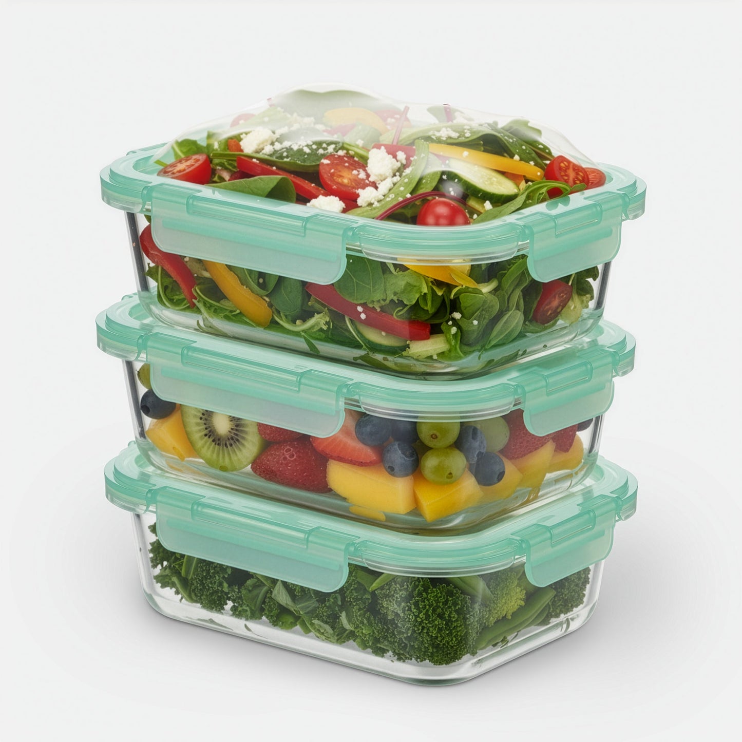 Glass Containers with Flexible Silicone Lids - Set of 3 (Online Exclusive)