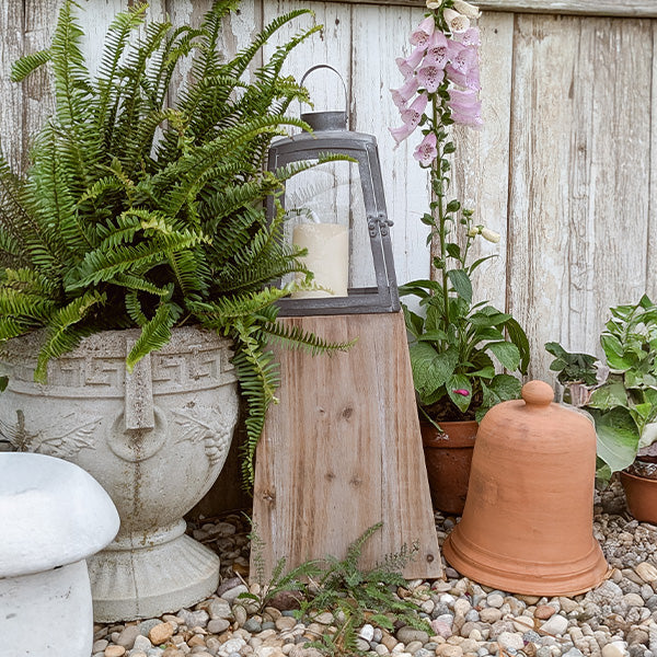 Removable Metal Lanterns with Wood Base, Set of Two (Online Exclusive)