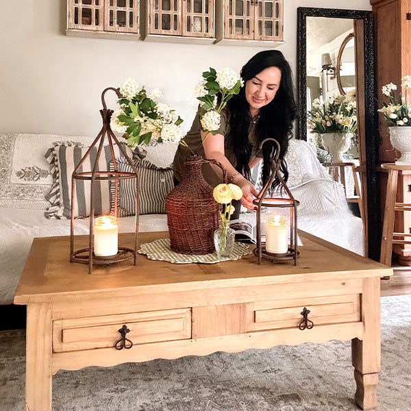 Vintage Inspired Open Cage Candle Lanterns, Set of Two (Online Exclusive)