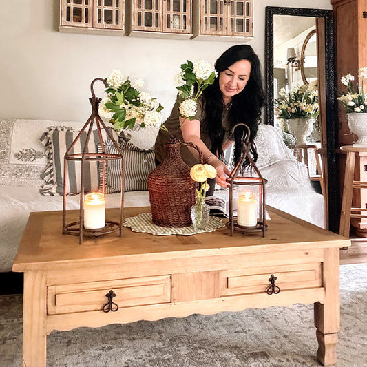 Vintage Inspired Open Cage Candle Lanterns, Set of Two (Online Exclusive)