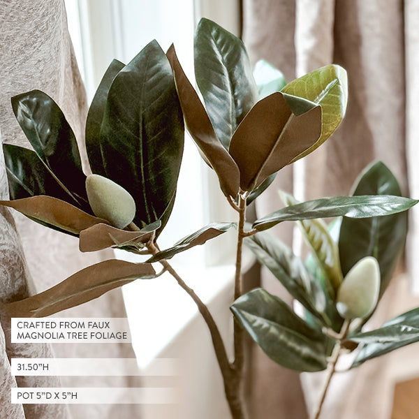 31 Inch Potted Faux Magnolia Tree (Online Exclusive)