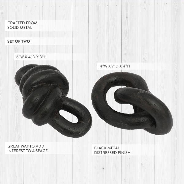 Chunky Metal Knot Decor, Set of 2 (Online Exclusive)