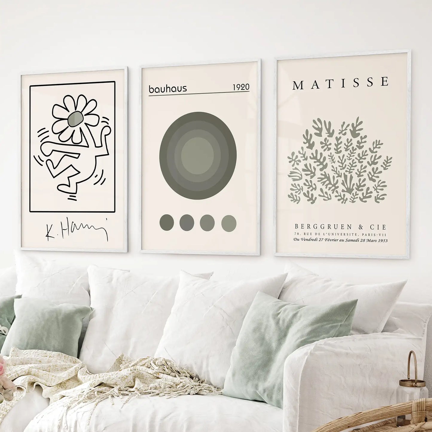Sage Green Henri Matisse Botanical Art. Bauhaus Poster Set  (online exclusive)