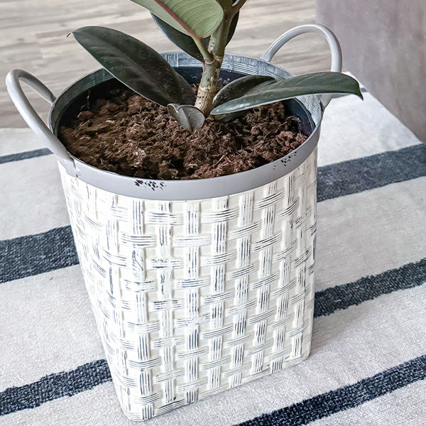 Whitewashed Woven Metal Baskets, Set of 2 (Online Exclusive)