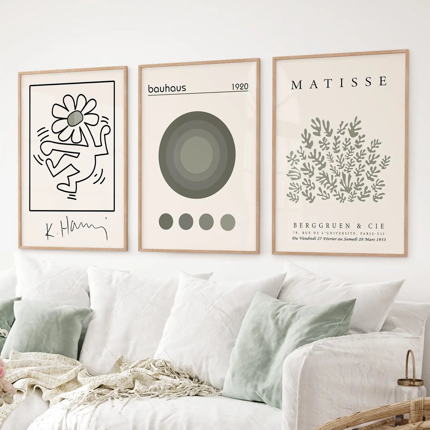 Sage Green Henri Matisse Botanical Art. Bauhaus Poster Set  (online exclusive)