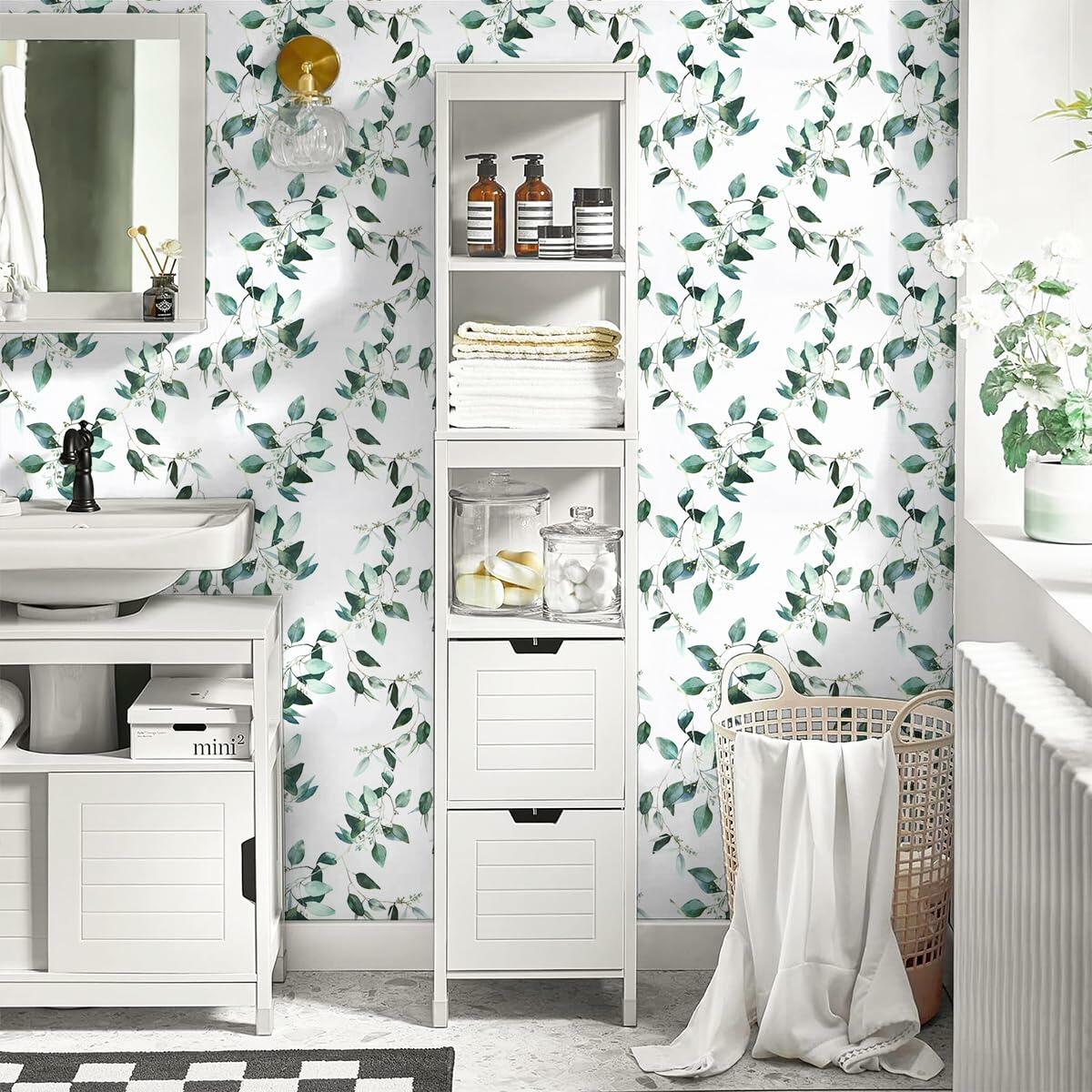 Erfoni Floral Peel and Stick Wallpaper 17.7x118.1 Black Yellow Boho Decor  (Online Exclusive)