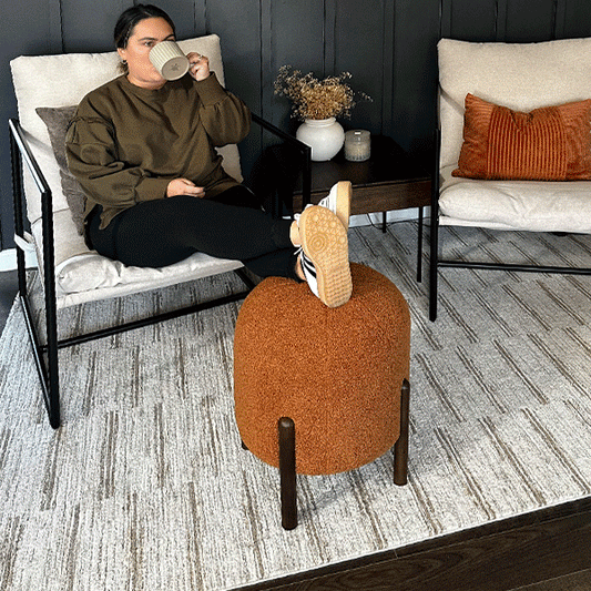 Plush Boucle Drum Ottoman, Choose Your Color (Online Exclusive)