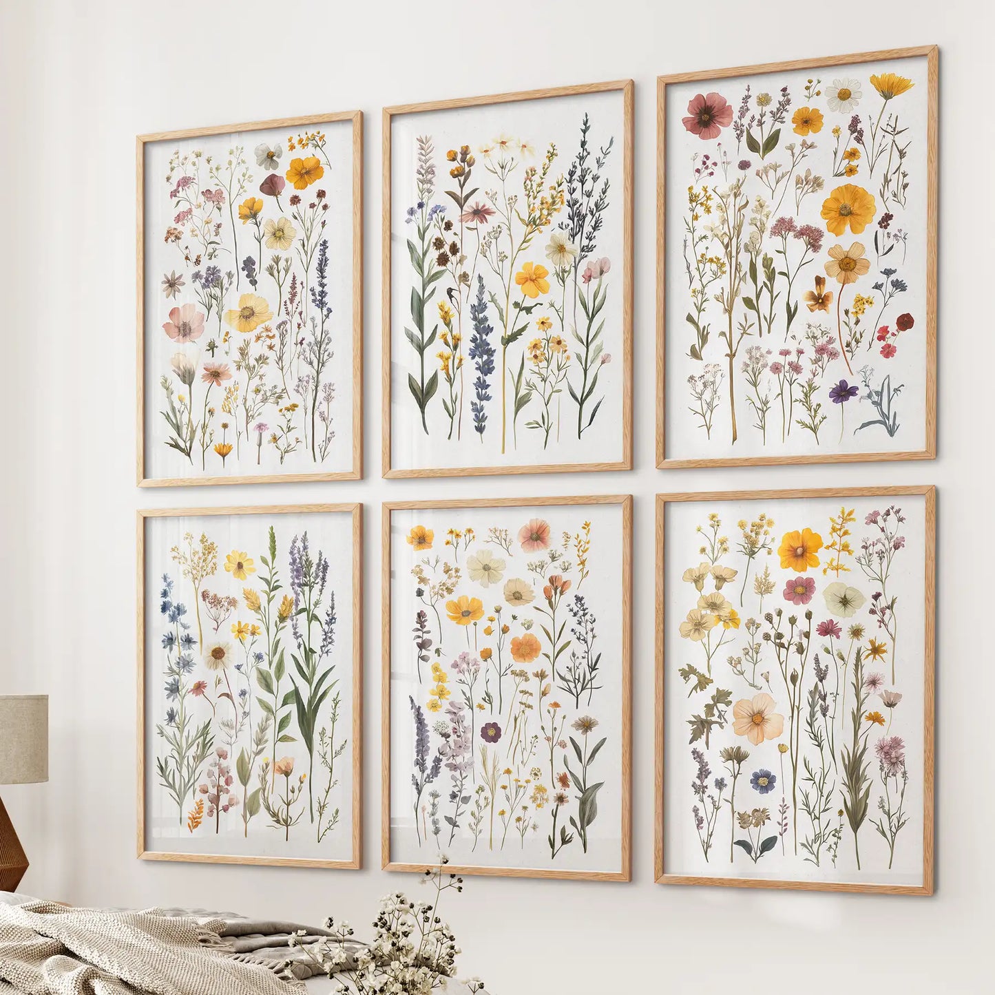 Gallery Wall of Wildflower Art Prints. Set of 6 Piece  Décor  (online exclusive)