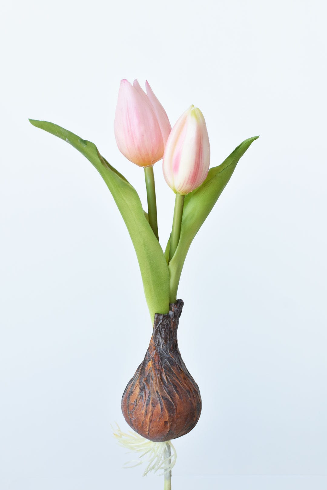 8" Faux Real Touch Soft Pink Tulips in Bulb w/pick (Online exclusive)