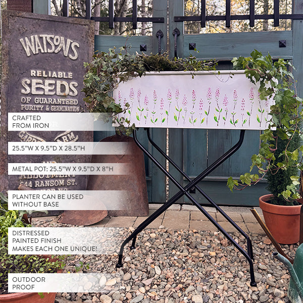 Outdoor Floral Oval Metal Plant Stand (Online Exclusive)