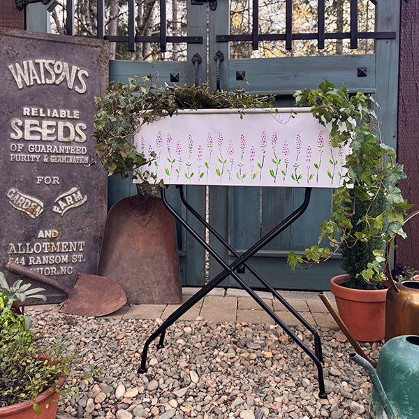 Outdoor Floral Oval Metal Plant Stand (Online Exclusive)