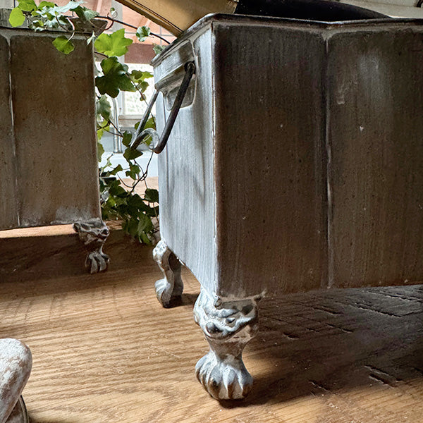 Aged Metal Footed Planters, Set of Two (Online Exclusive)