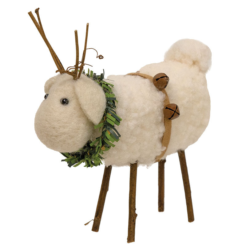 Sm. Felted White Standing Sheep Ornament