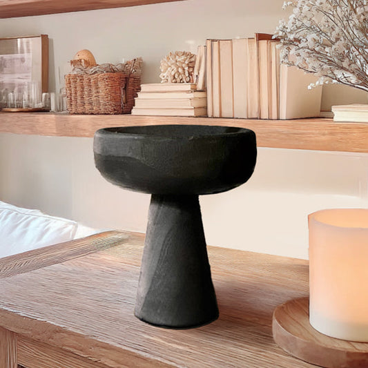 Modern Black Elevated Paulownia Wood Bowl Riser (Online Exclusive)