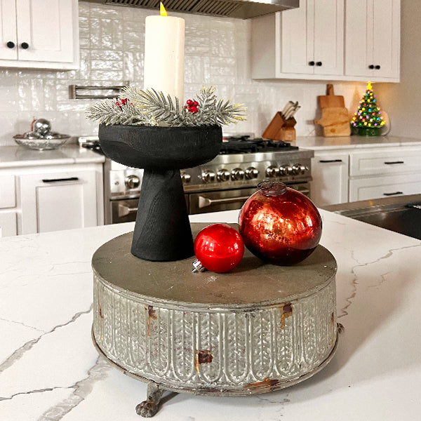 Modern Black Elevated Paulownia Wood Bowl Riser (Online Exclusive)