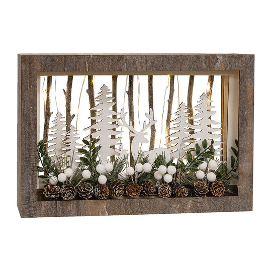 Winter Deer Scene LED Box